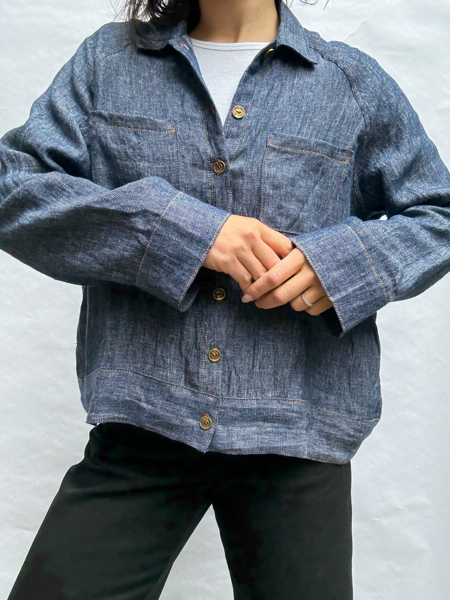 Rose Raglan Button Up