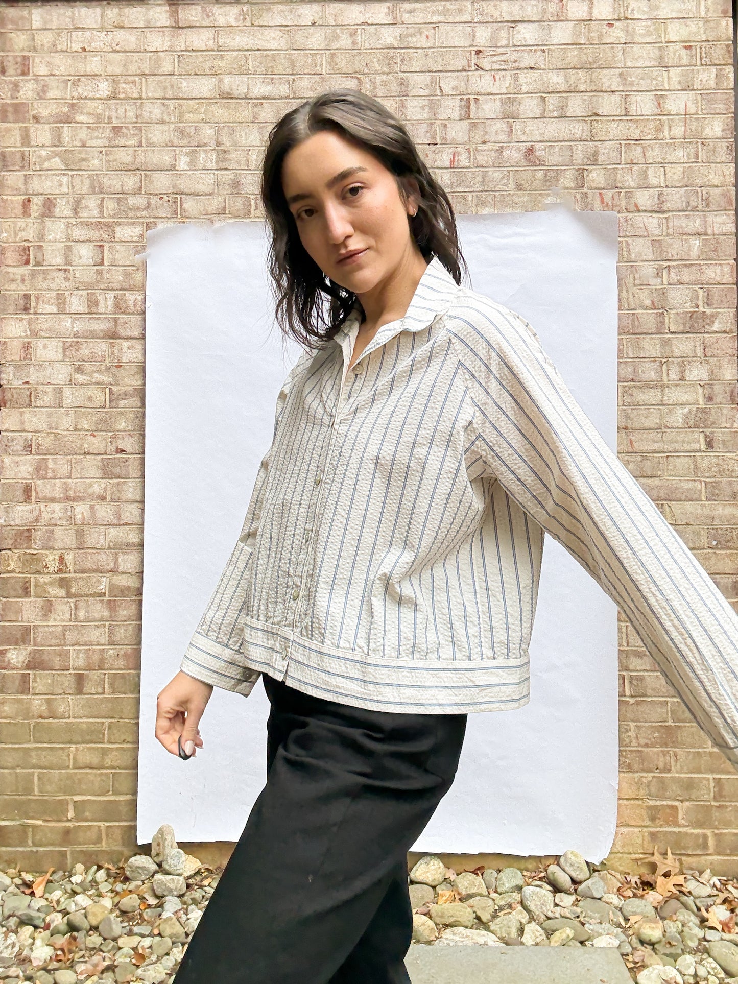 Rose Raglan Button Up