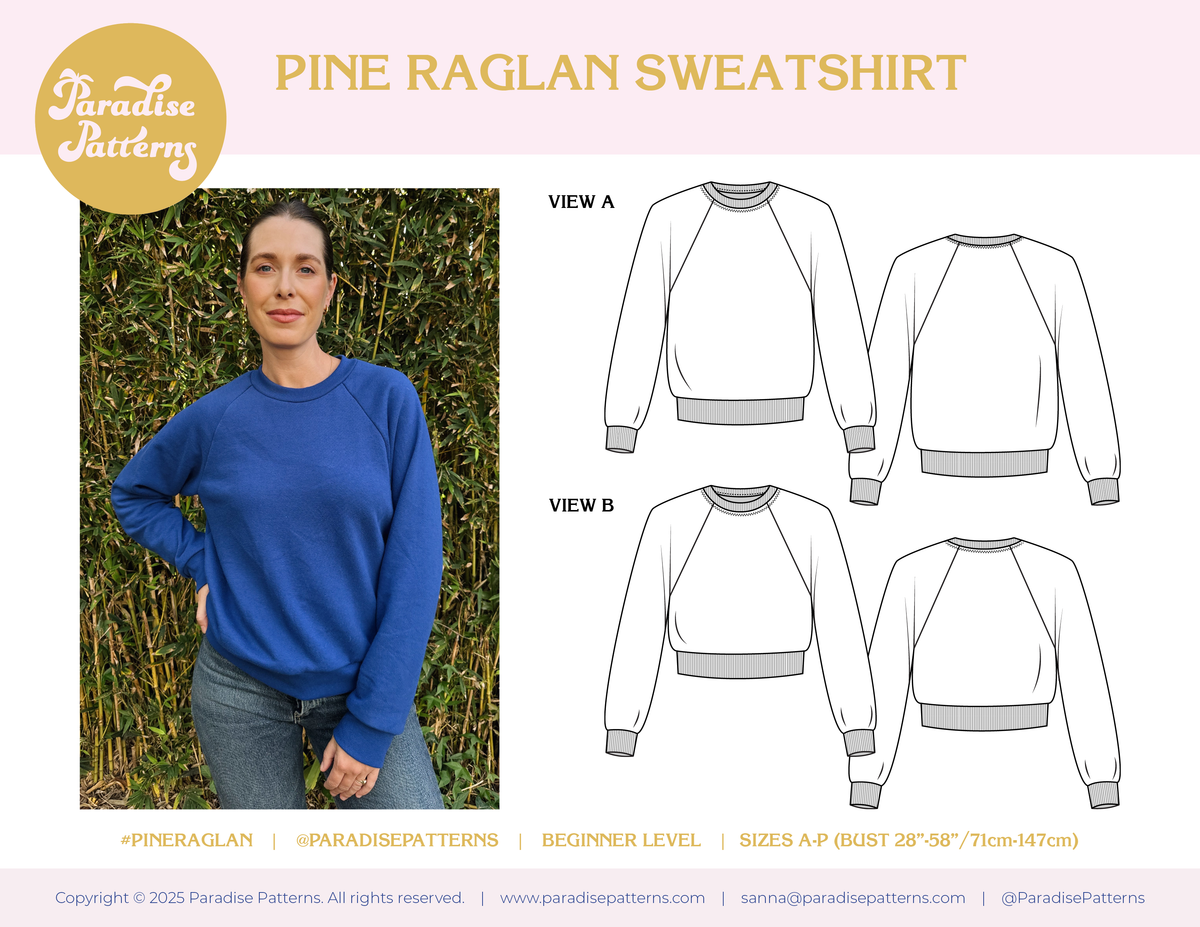 Pine Raglan Sweatshirt – Paradise Patterns